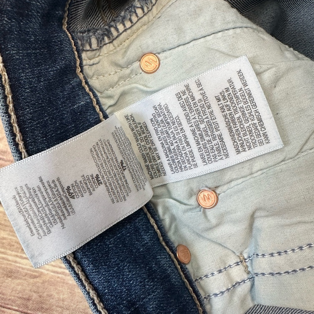 MOTHER  High Waisted Rider Ankle Step Fray Jeans in Over The Top size 28 - Picture 10 of 11